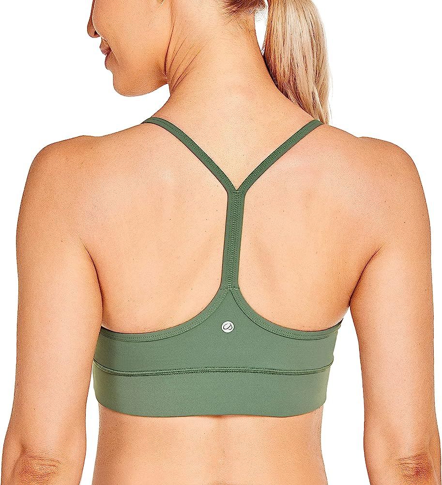 CRZ YOGA Y Back Racerback Sports Bras for Women - Spaghetti Straps Padded Yoga Sports Bras for Wo... | Amazon (US)