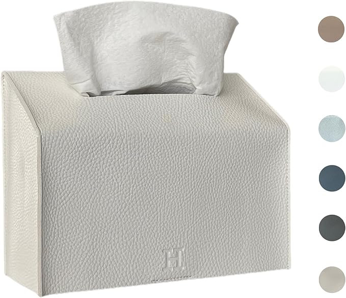 Hand Towel Box Cover Holder by Hirano's BAZAAR - Vegan Leather, Compatible with Kleenex Disposabl... | Amazon (US)