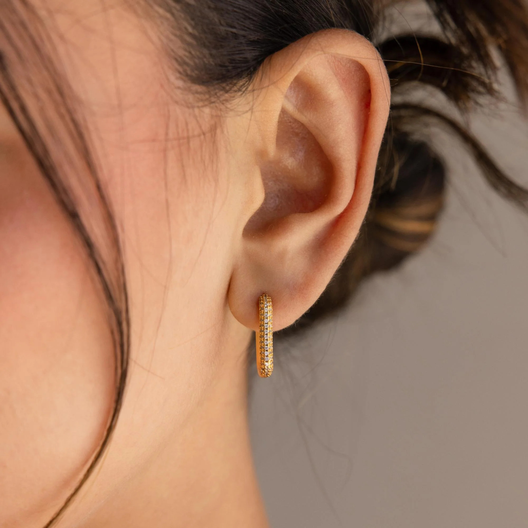 Chunky Pave Link Earrings | Caitlyn Minimalist