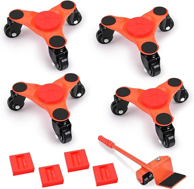 SPACEKEEPER Furniture Mover Dolly, 6-Inch Steel Tri-Dolly, 500 Lbs Capacity, 3 Wheels Mover Dolly... | Amazon (US)