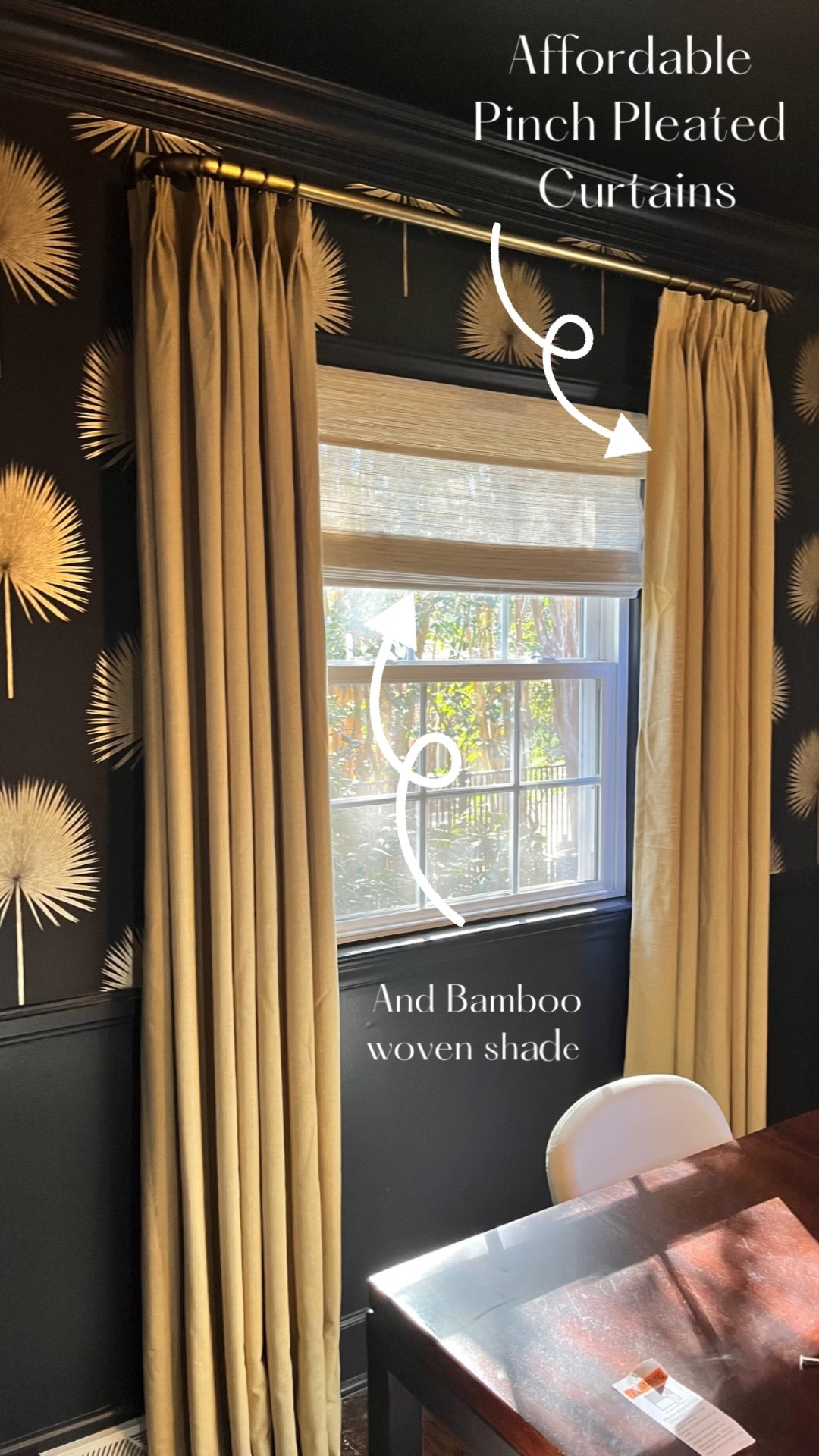 Two pages pinch pleated draperies with bamboo Roman shades. Affordable! 

#LTKstyletip #LTKsalealert #LTKhome