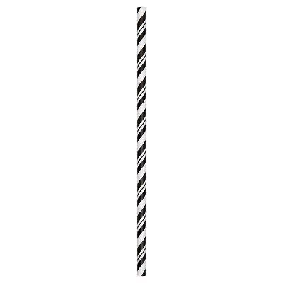 24ct Black and White Stripe Paper Straws | Target
