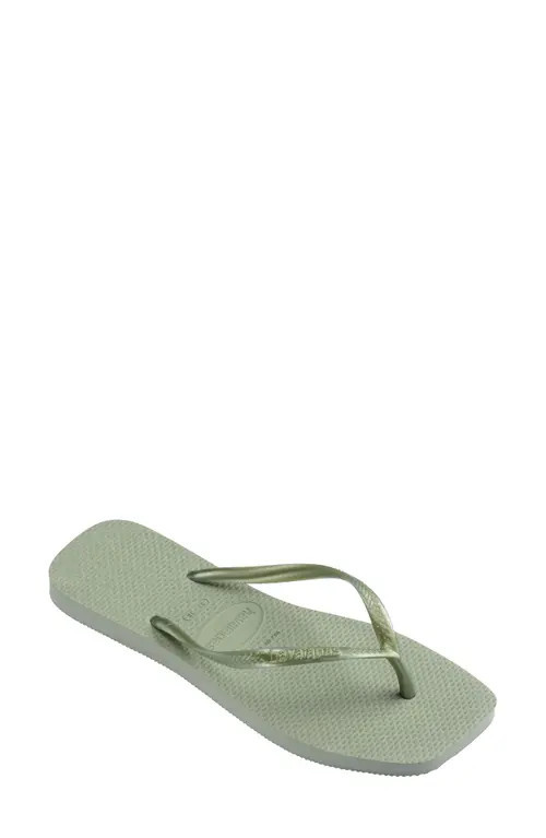 Havaianas Slim Square Flip Flop in Smoke Green at Nordstrom, Size 9 | Nordstrom