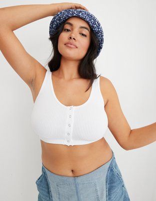 Aerie Seamless Snap Front Longline Bralette | American Eagle Outfitters (US & CA)