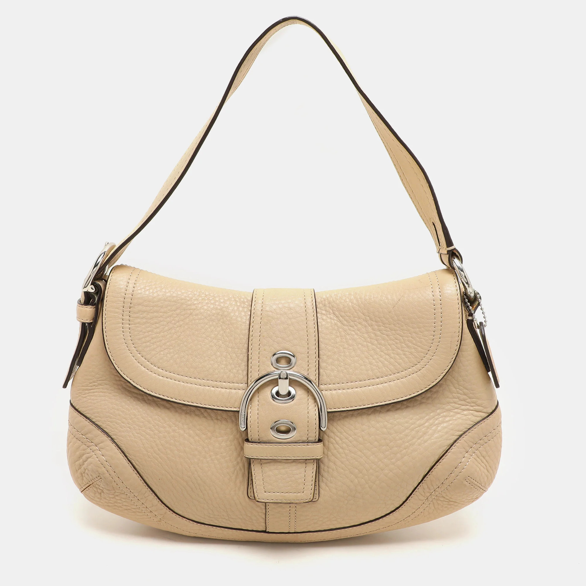 Coach Light Beige Leather C Soho Shoulder Bag | Shop Simon