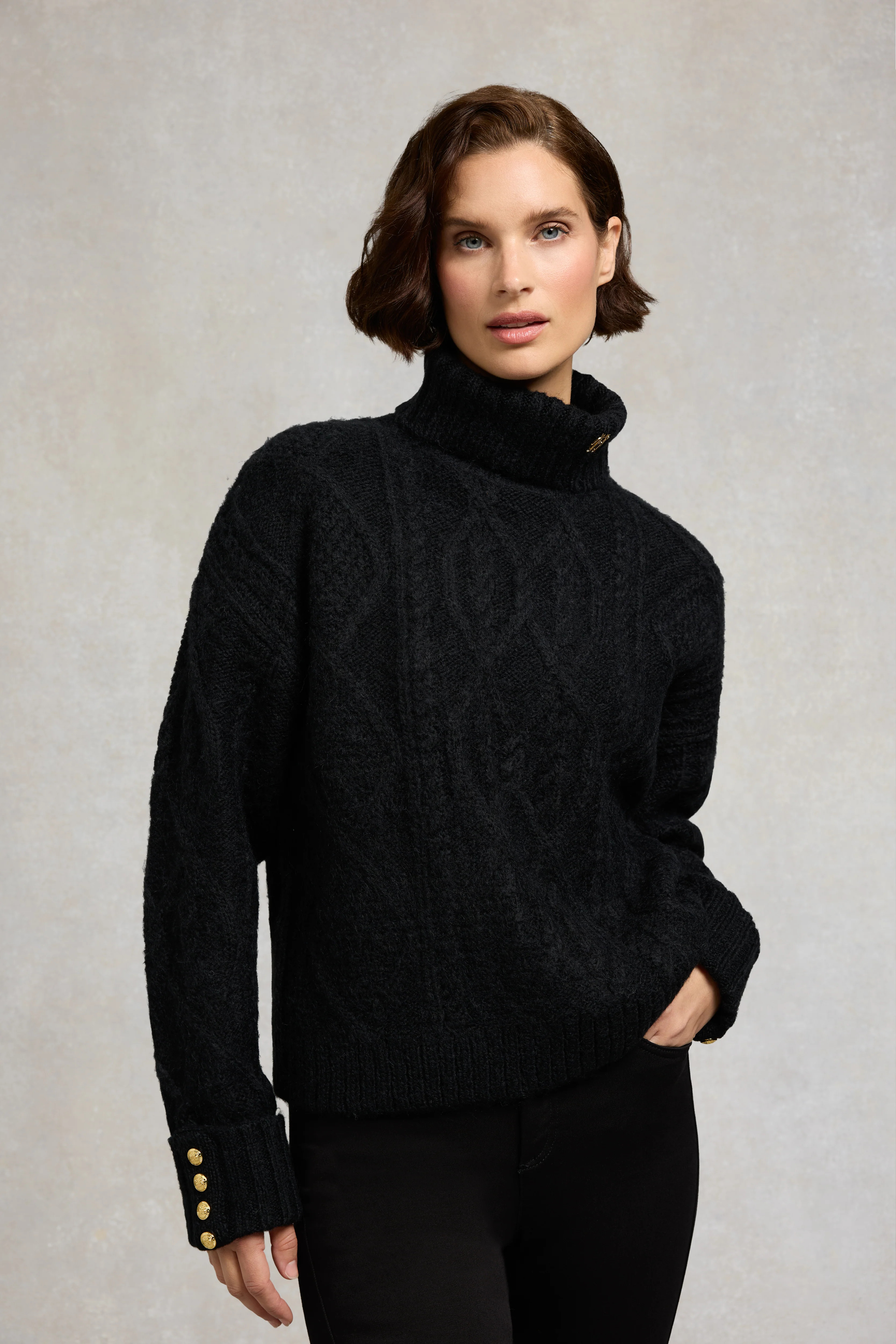 Noveli Roll Neck Knit (Black) | Holland Cooper
