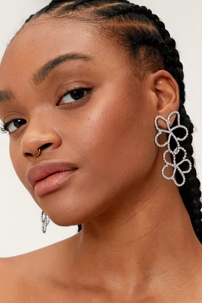 Embellished Floral Earrings | Nasty Gal (US)