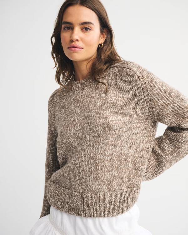 The A&F Madeline Marled Crew Sweater | Abercrombie & Fitch (US)