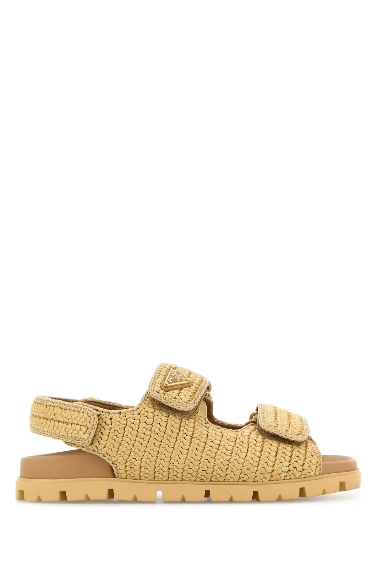 Prada Raffia Sandal — Beige | Italist Inc.