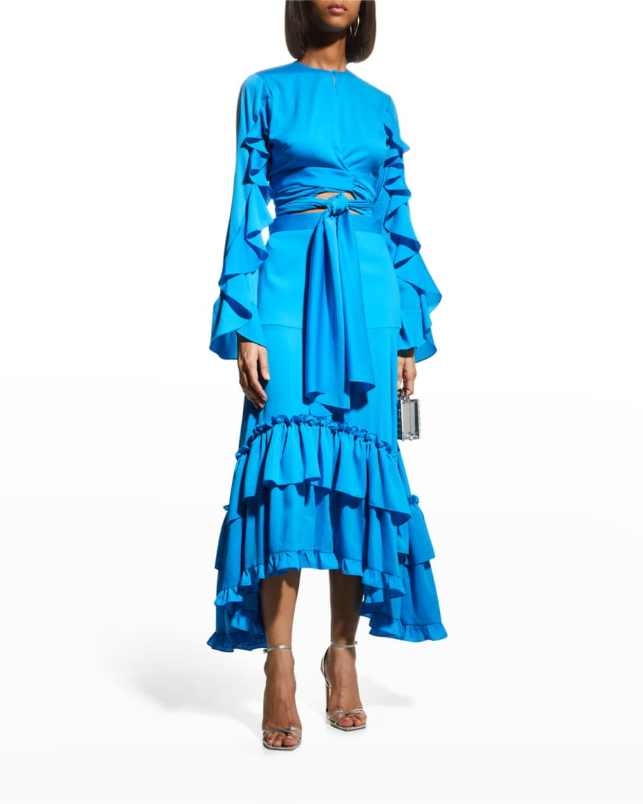 Alexis Sorrenti Asymmetric Ruffle Skirt | Neiman Marcus