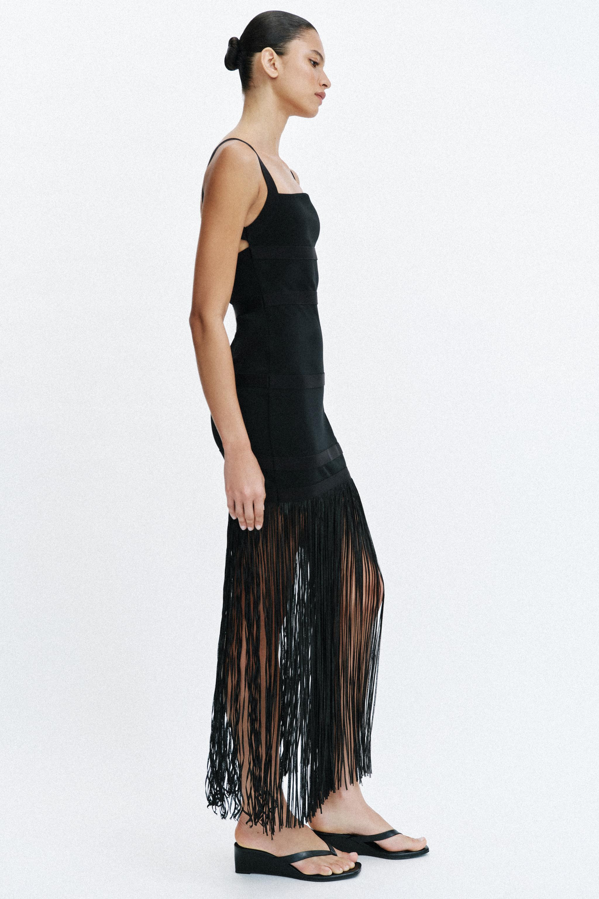 LONG FRINGED DRESS | Zara US