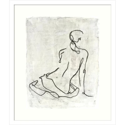 Embellished Gestural Contour I (Nude) by Ethan Harper - Picture Frame Drawing Print on Paper | Wayfair North America