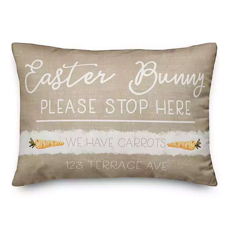 Personalized Easter Bunny Stop Here Pillow | Kirkland's Home
