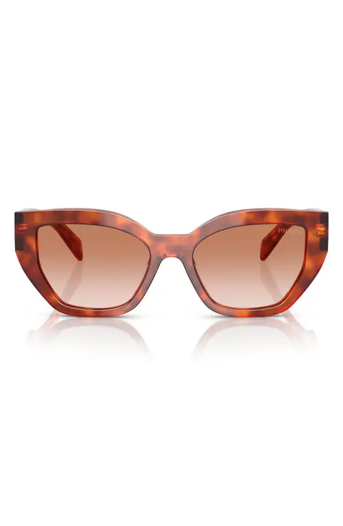 Prada 53mm Butterfly Polarized Sunglasses in Brown Gradient at Nordstrom | Nordstrom