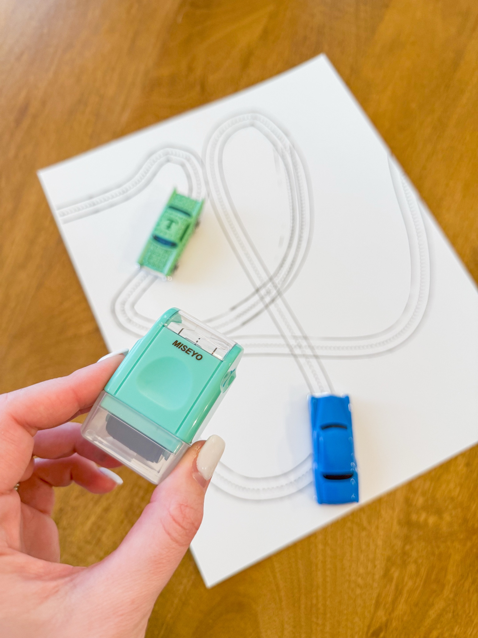 This handwriting/road roller stamp is so much fun! Make your own roads, handwriting help, or combine the two to practice letters and numbers with your cars! 

#LTKKids #LTKFamily