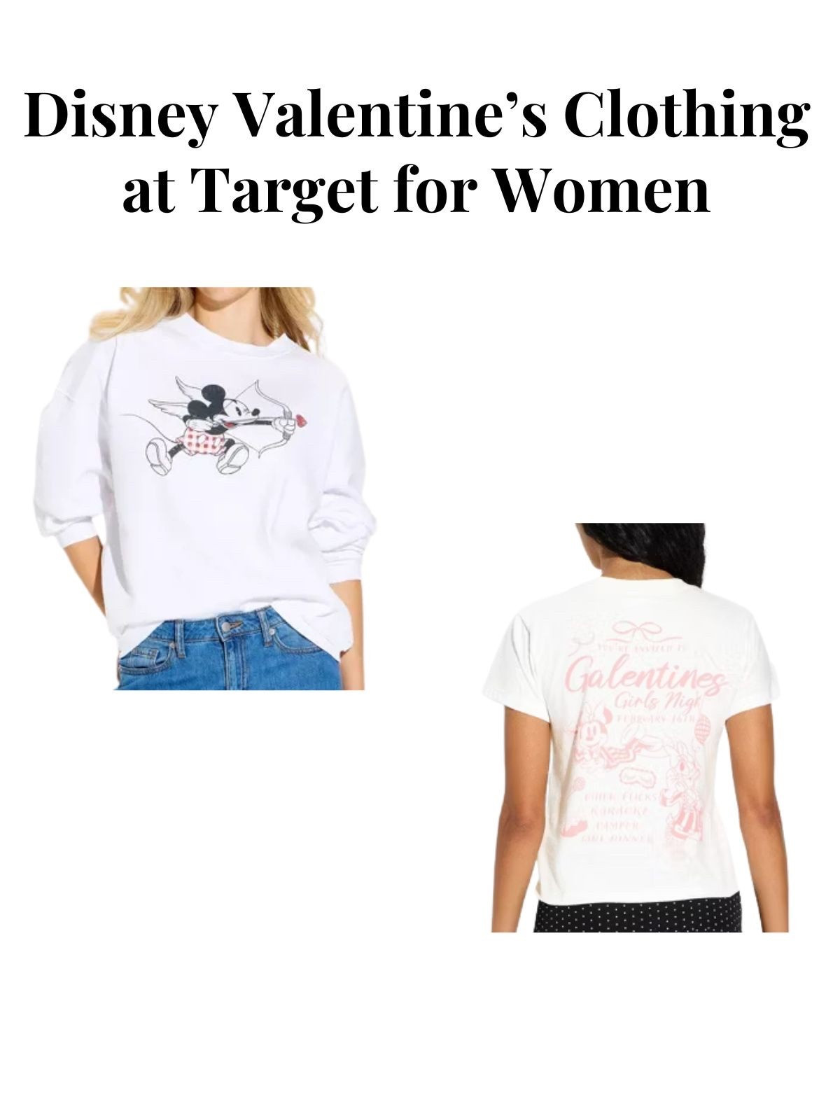 Target has the cutest Mickey Cupid sweatshirt and Minnie & Daisy galentines shirt for Valentine’s Day! I ordered both!

#LTKSeasonal #LTKTravel #LTKootd
