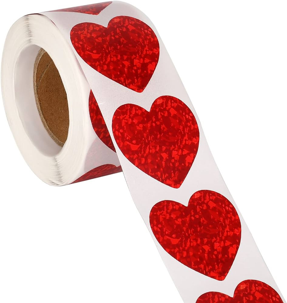 KINBOM 500pcs 1.5 inch Heart Stickers, Multicolor Heart Shaped Label Stickers Valentine's Day Lov... | Amazon (US)