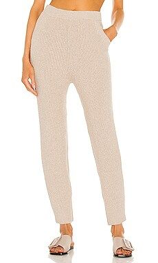 Weekend Stories Easy Cropped Rib Pant in Nude from Revolve.com | Revolve Clothing (Global)