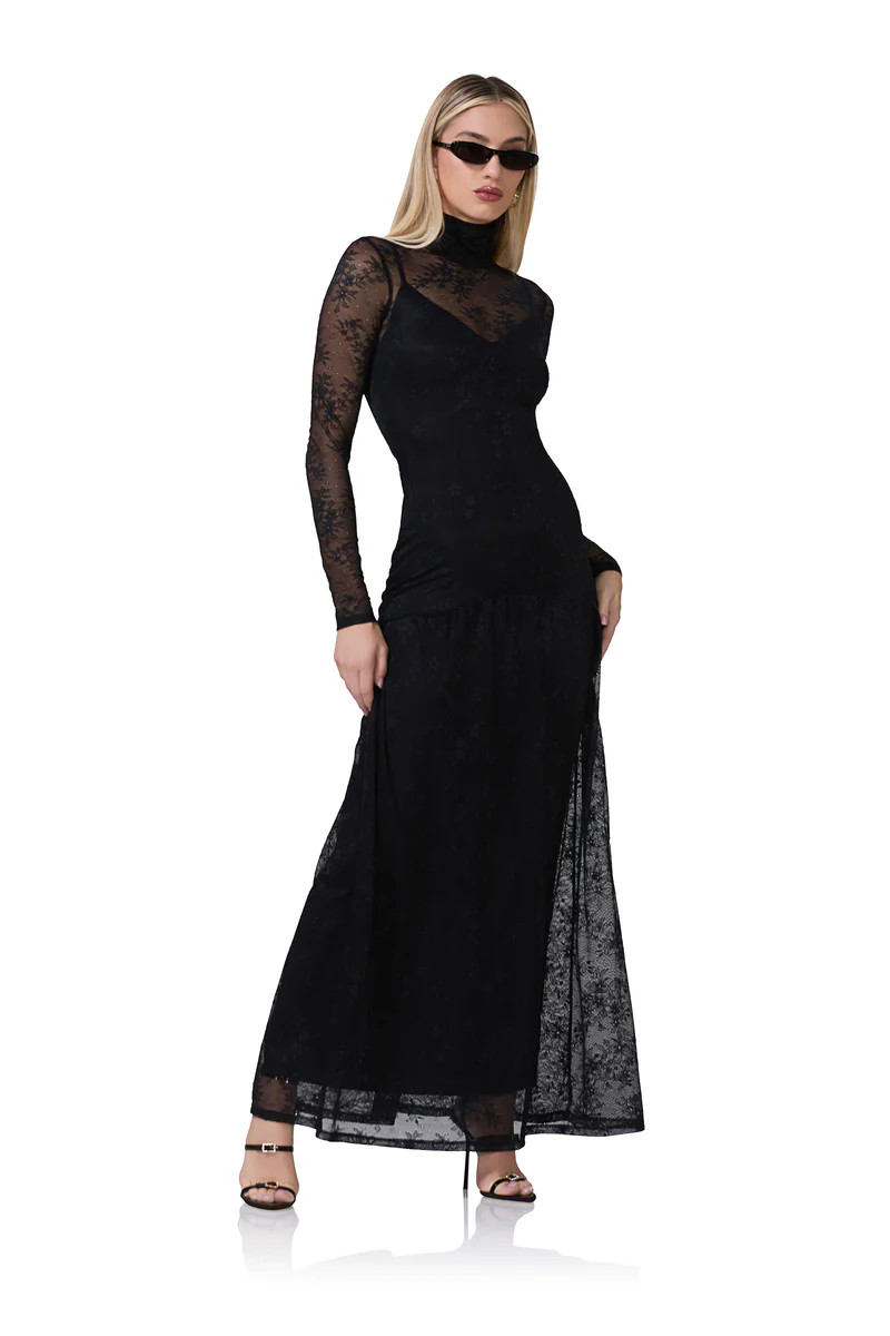 Amala Lace Dress - Noir | ShopAFRM