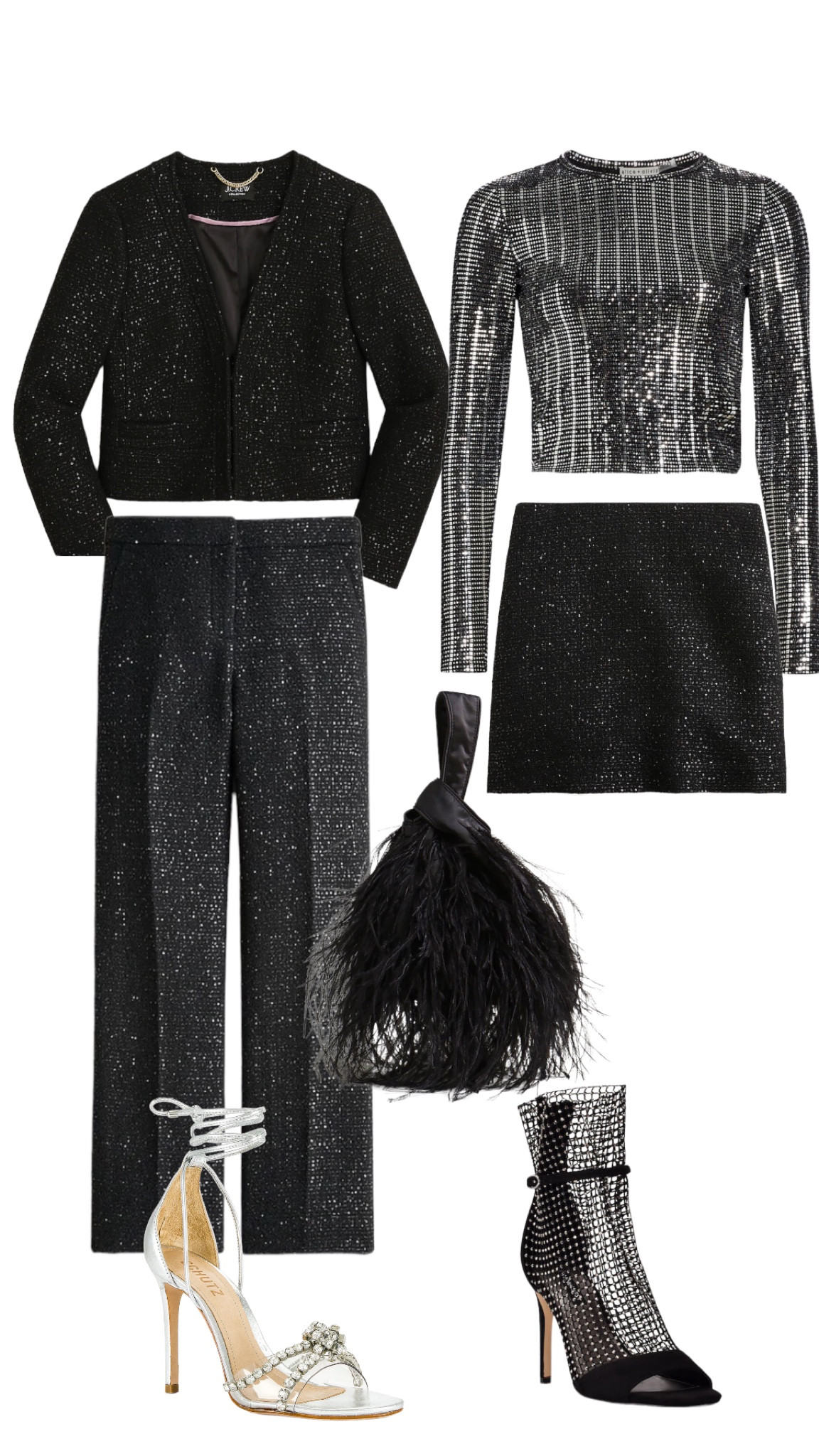 All the holiday sparkle & glam 🍸
•
•
•
•
Black, two piece set, co-ords, sets, tweed, sequin, embellished, diamanté, glitter, rhinestone, holiday glam, leather, stiletto, glamorous, feather, holiday party, New Year’s Eve, silver, metallic, j crew, revolve, Alice and Olivia, sale, cyber week, crystal, mini skirt, pants set, pants suit 

#LTKCyberweek #LTKSeasonal #LTKHoliday