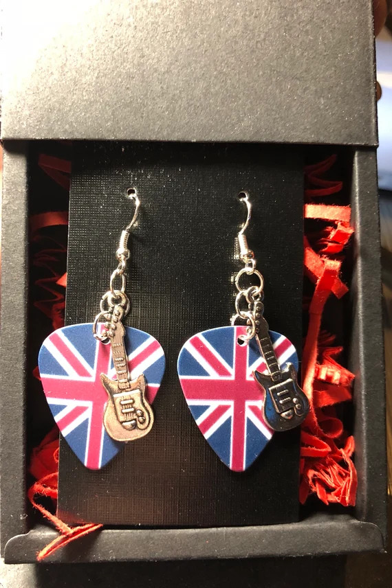 Guitar pic earrings | Etsy (US)
