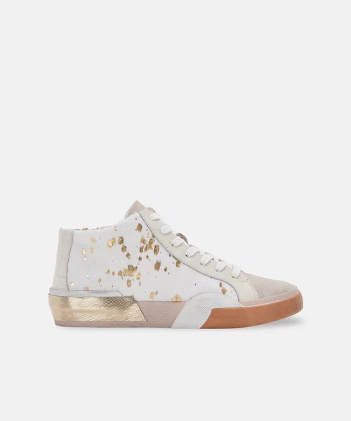 ZOEL SNEAKERS IN IVORY MULTI METALLIC CALF HAIR | DolceVita.com