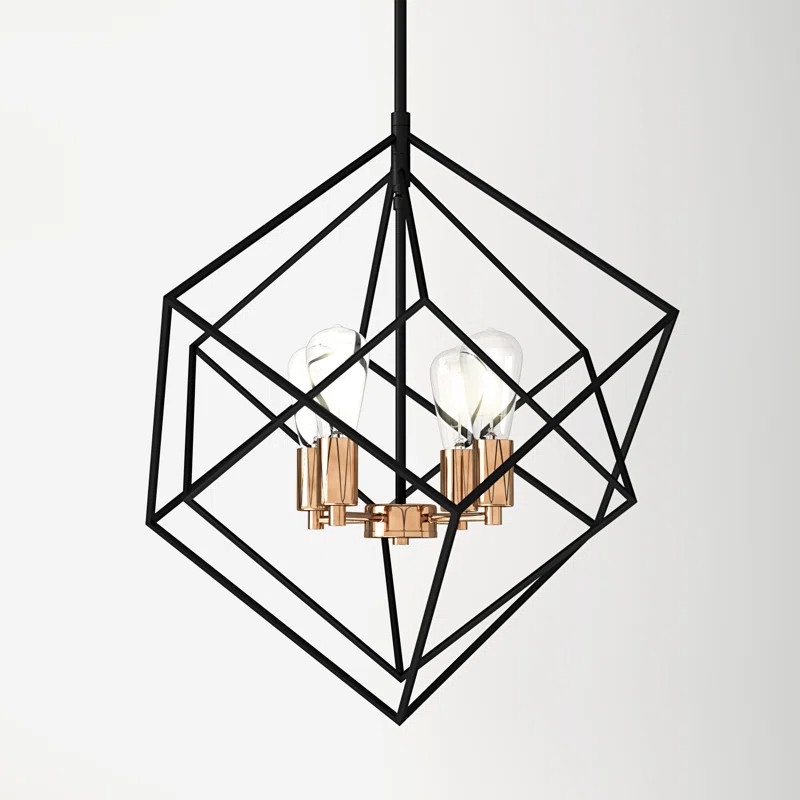 Wrigley 4 Light Metal Dimmable Geometric Chandelier | Wayfair North America