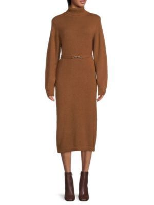 ​Belted Turtleneck Sweater Dress | Saks Fifth Avenue OFF 5TH