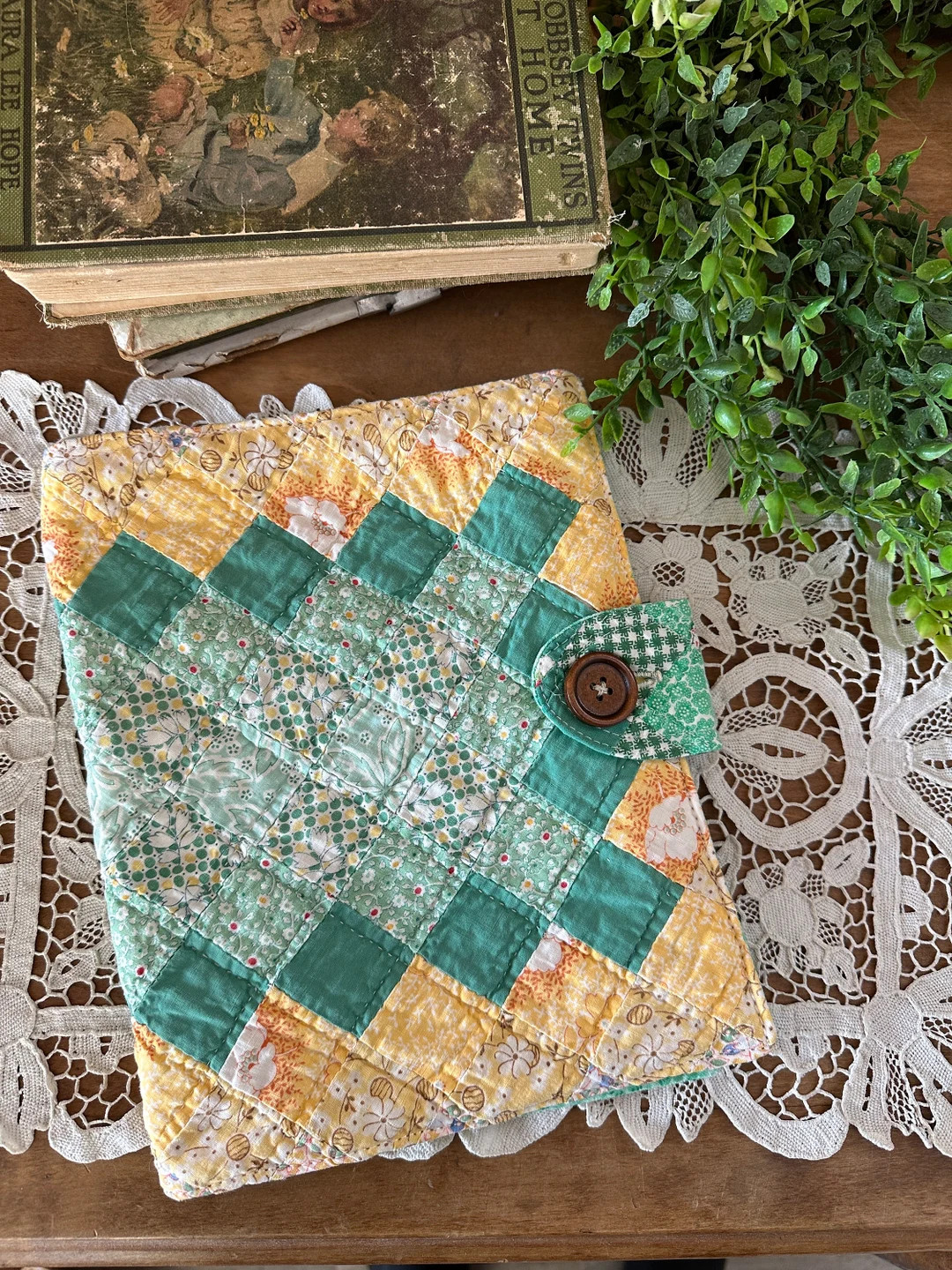 Bible or Journal Cover Vintage Pastel Postage Stamp Quilt - Etsy | Etsy (US)