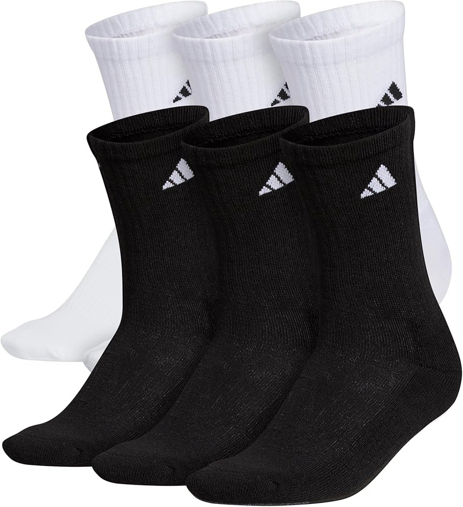 adidas mens Athletic Cushioned Crew Socks With Arch Compression for a Secure Fit (6-pair) | Amazon (US)