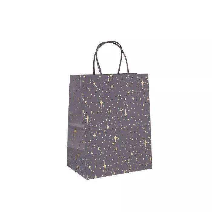 Small Hotstamp Dots And Star Gift Bag Gray - Spritz™ | Target