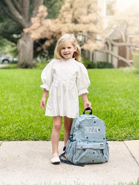 Happy first day of school Bizzy Jean! 
This backpack is the CUTEST ever and we had it embroidered with Bizzy’s name. 

40% off code for her backpack: APLUS

#LTKunder100 #LTKkids #LTKU