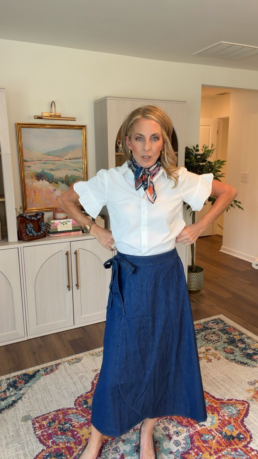 Everything at J.Crew factory is 50% off, including this cute top and skirt making it less than $50… Plus ease your teacher discount on top of the sale ticket even more off and even more in your cart. Where a size extra small on both.