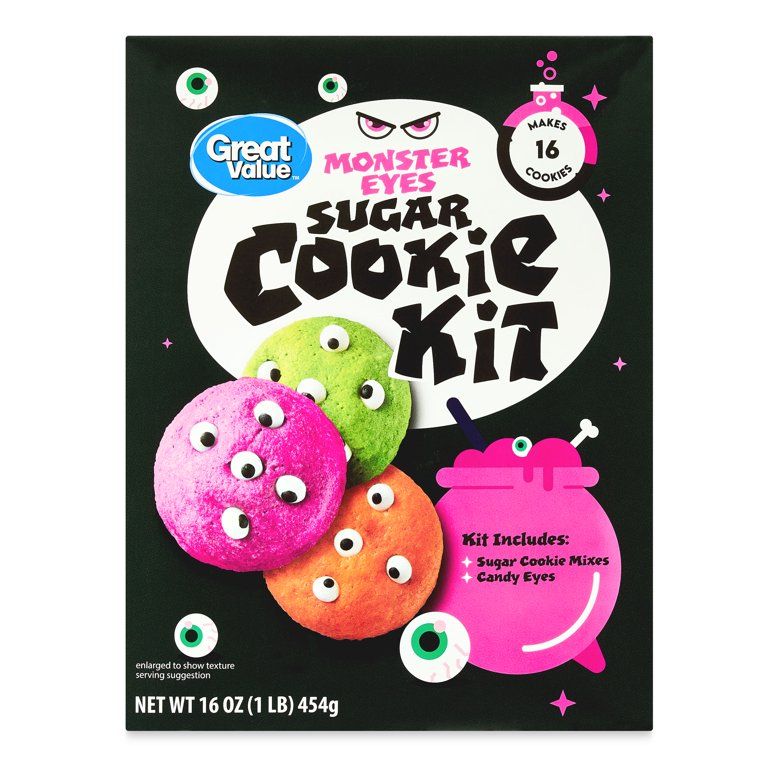 Great Value Monster Eyes Sugar Cookie Kit, 16 oz | Walmart (US)