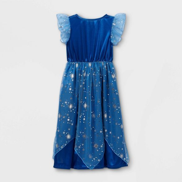 Girls' Disney Frozen Elsa Midnight Snowflakes Printed Nightgown - Blue | Target