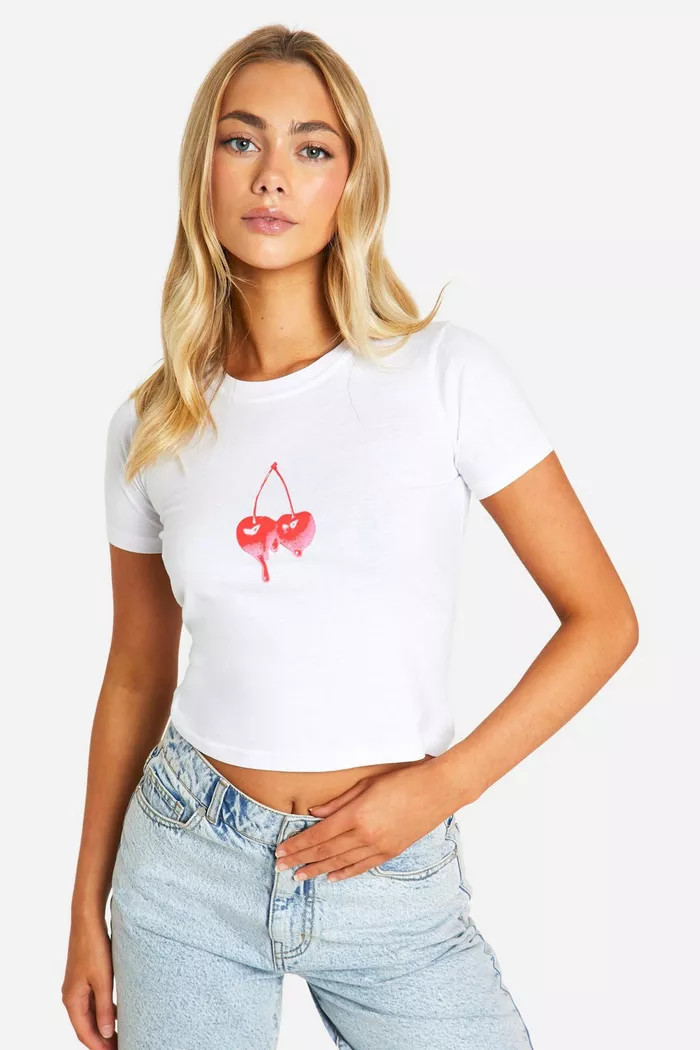 Cherry Drip Baby Tee | boohoo (US & Canada)