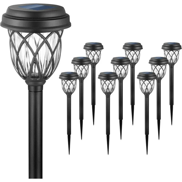 ExcMark 10 Packs Solar Lights Outdoor Garden Pathway Solar Powered Yard Lights for Walkway Sidewa... | Walmart (US)