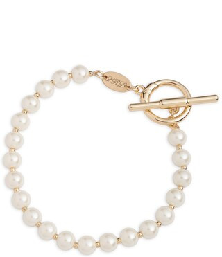 Lauren Ralph Lauren Gold Tone LRL Pearl Flex Line Bracelet | Dillard's | Dillard's