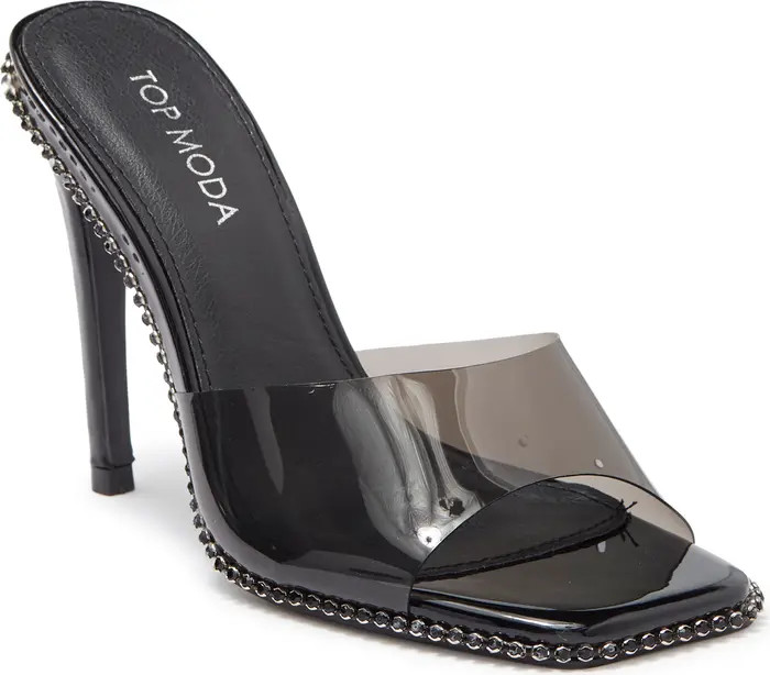 TOP GUY SHOES Dutch Clear Embellished Stiletto Sandal | Nordstromrack | Nordstrom Rack