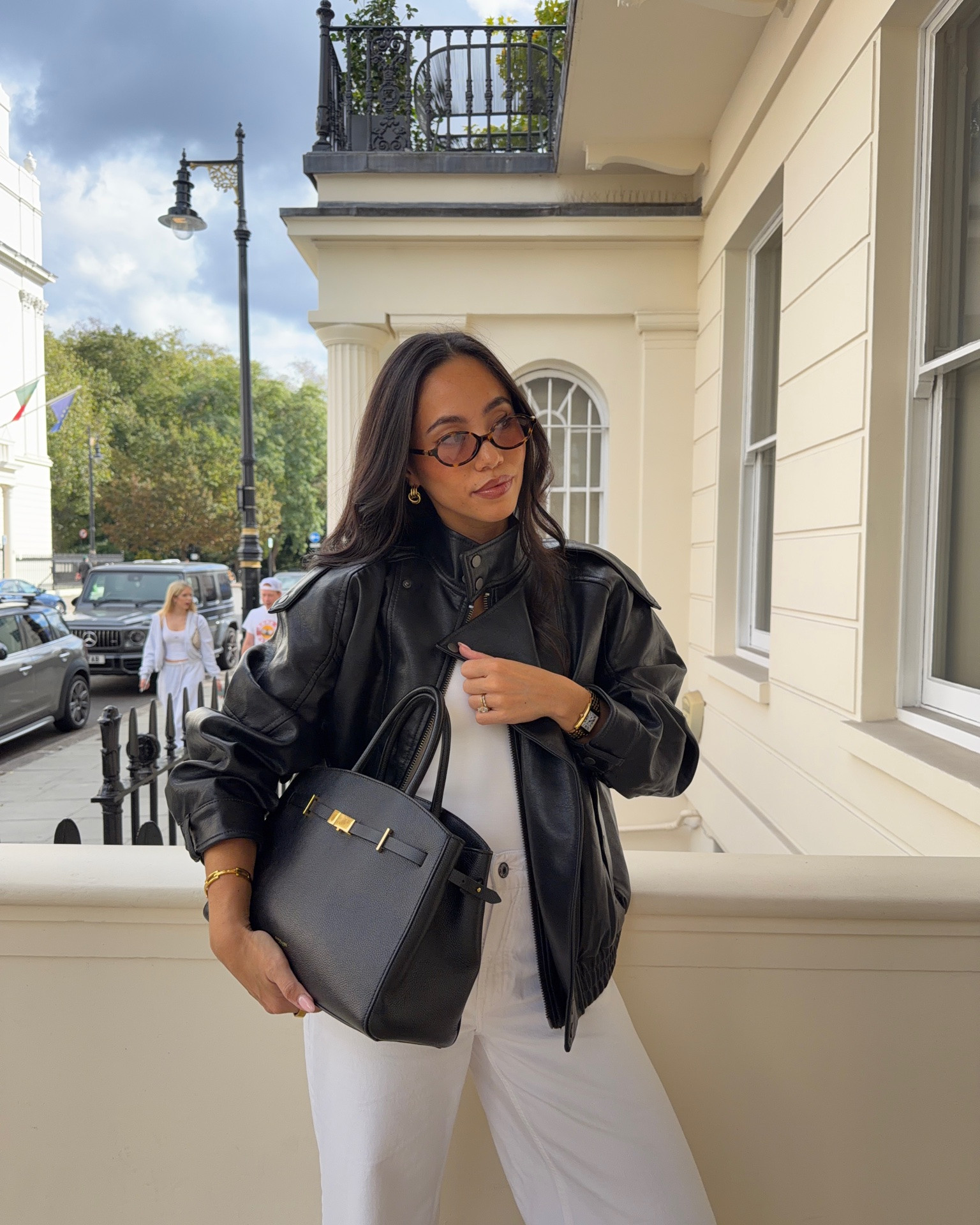 Transitional Autumn Outfits 🍂 oversized black leather jacket, all white look underneath, halter neck bodysuit and wide leg jeans

#LTKFashionMonth #LTKautumn #LTKstyletip