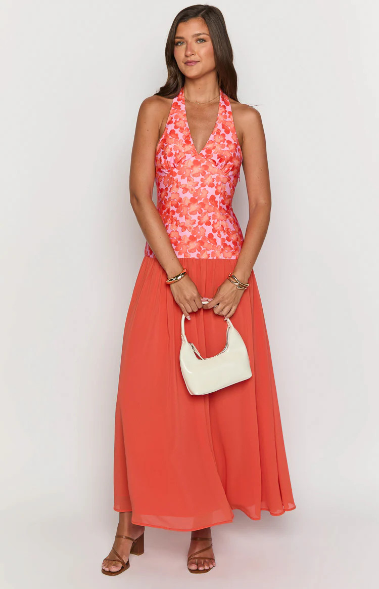 Roxanne Orange Floral Maxi Dress | Beginning Boutique (AU)