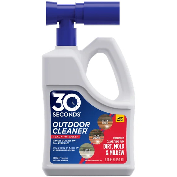 30 SECONDS Outdoor Cleaner - Algae, Mold & Mildew Stain Remover for Concrete, Wood, Patio, Siding... | Walmart (US)
