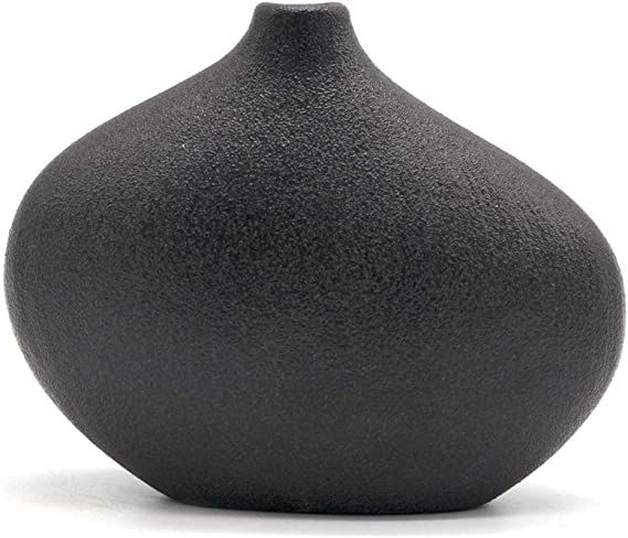 NEWQZ Decorative Vase, Small Black Ceramic Vase for Tabletop Decor, Stoneware for Floral Flower,4... | Amazon (US)