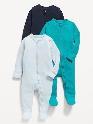 2-Way-Zip Sleep &amp; Play Footed One-Piece 3-Pack for Baby | Old Navy (US)