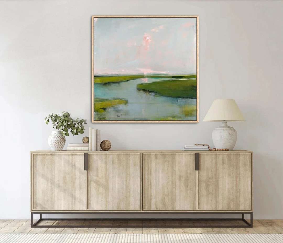 Large Framed Coastal Wall Art by Jacquie Gouveia, 48x48 Large Framed Canvas Art Print, Serene Tra... | Etsy (US)