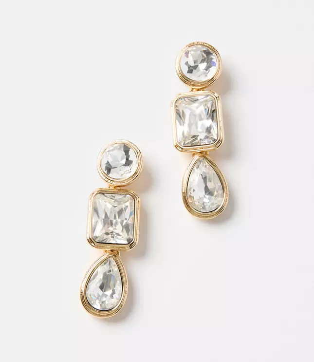 Sparkle Triple Drop Earrings | LOFT