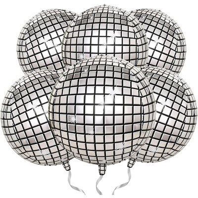 4E's Novelty 6 PCS Silver 22 Inch Disco Balloons, Perfect for Disco Party Decorations | Target