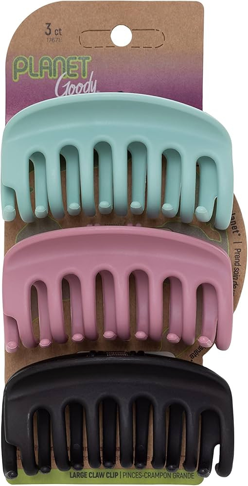 GOODY Planet Sustainable Round Claw Clips - 3 Count, Assorted Bright Colors - Great for Easily Pu... | Amazon (US)
