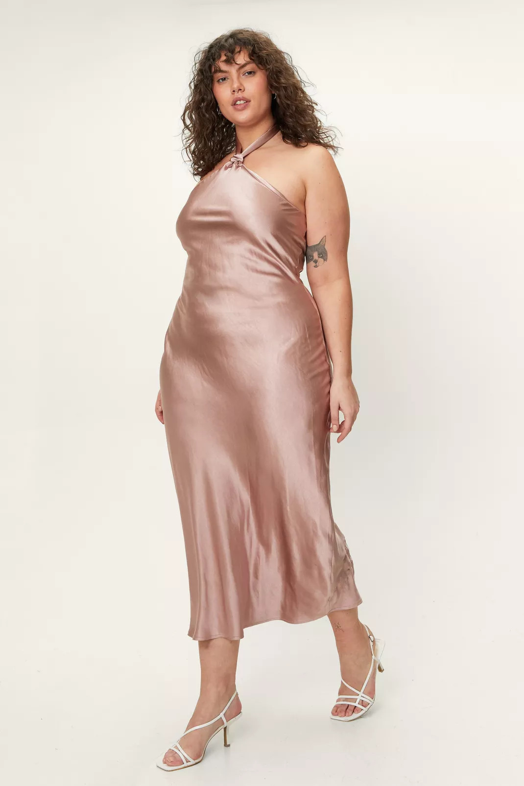 Plus Size Halter Neck Midi Slip Dress | Nasty Gal (US)