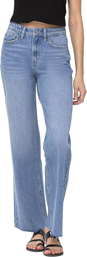 VERVET, 90'S Loose Straight Jeans, Medium Blue | Amazon (US)